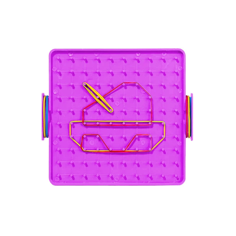 Geometric Pegboard with Rubber Bands, 15.7 cm