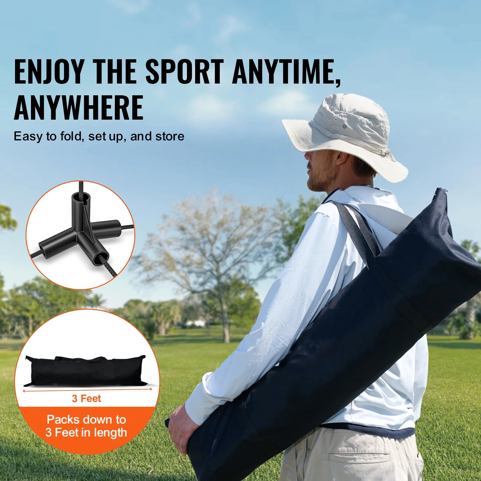 20FT Portable Badminton & Pickleball Net Set with Adjustable Height