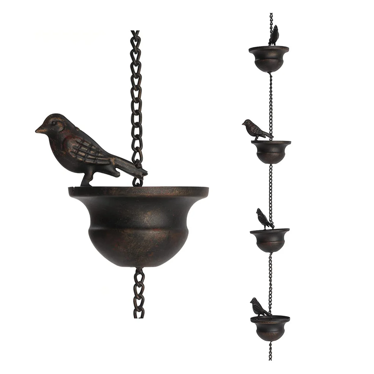 Bird-Cup Decorative Rain Chain