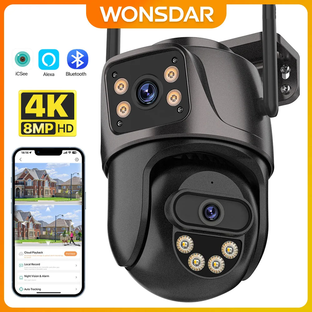4K Dual Lens WiFi PTZ Security Camera