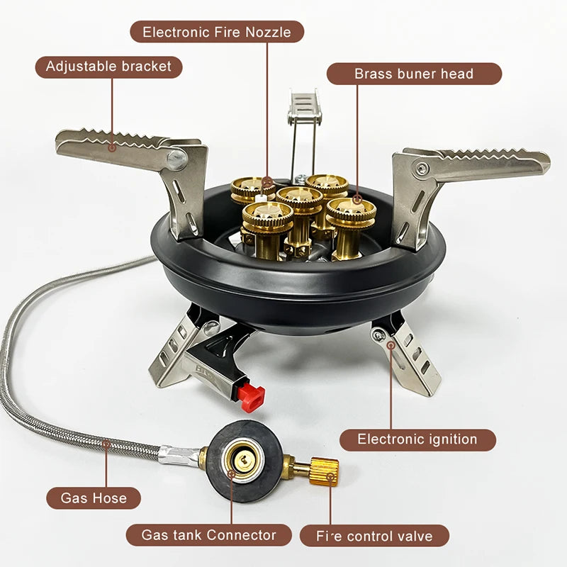 Portable Camping Gas Stove 16000W with Piezo Ignition