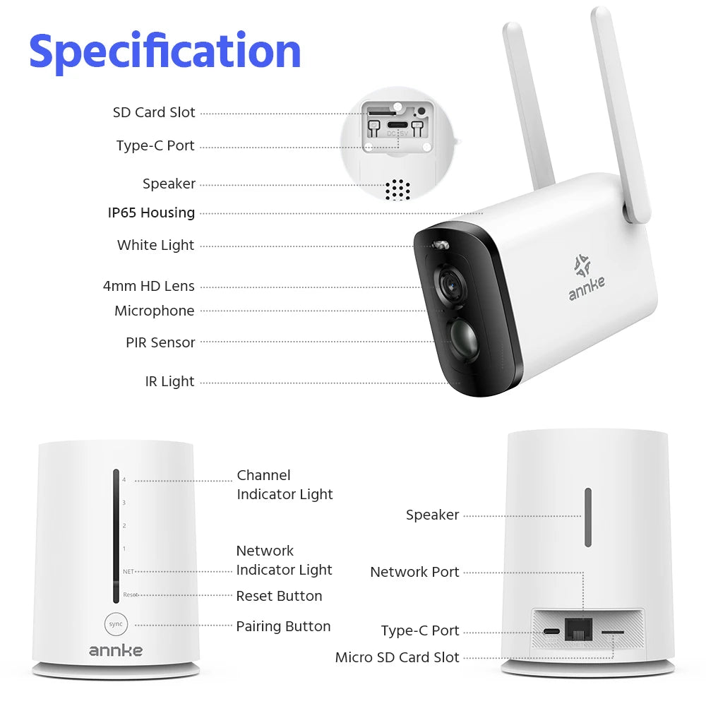4MP Solar Wireless Outdoor Security Camera System