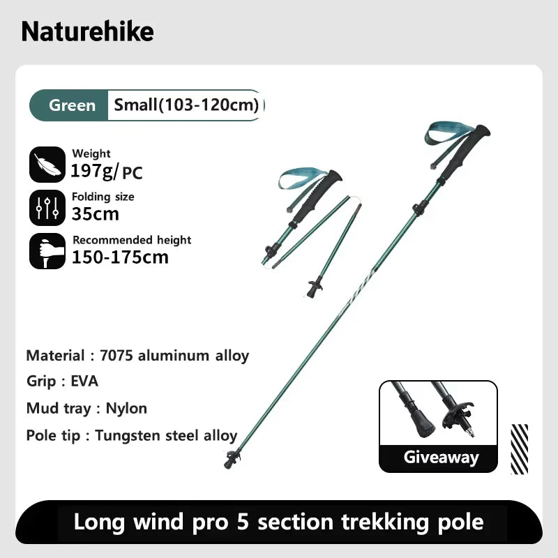 Carbon Fiber Trekking Poles Adjustable 103–135cm Ultralight Hiking Sticks