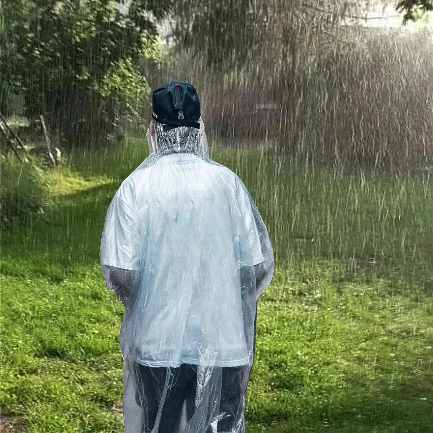 Rain Ponchos Family Pack - Disposable Emergency Ponchos for Adults & Kids, 8 Pack