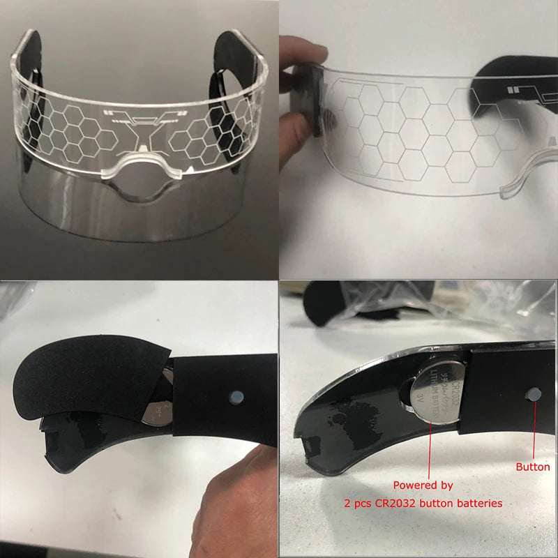 Cool Luminous Colorful LED Light Up Glasses Glowing Neon Light Flashing Party Glasses For Nightclub DJ Dance Party Decor