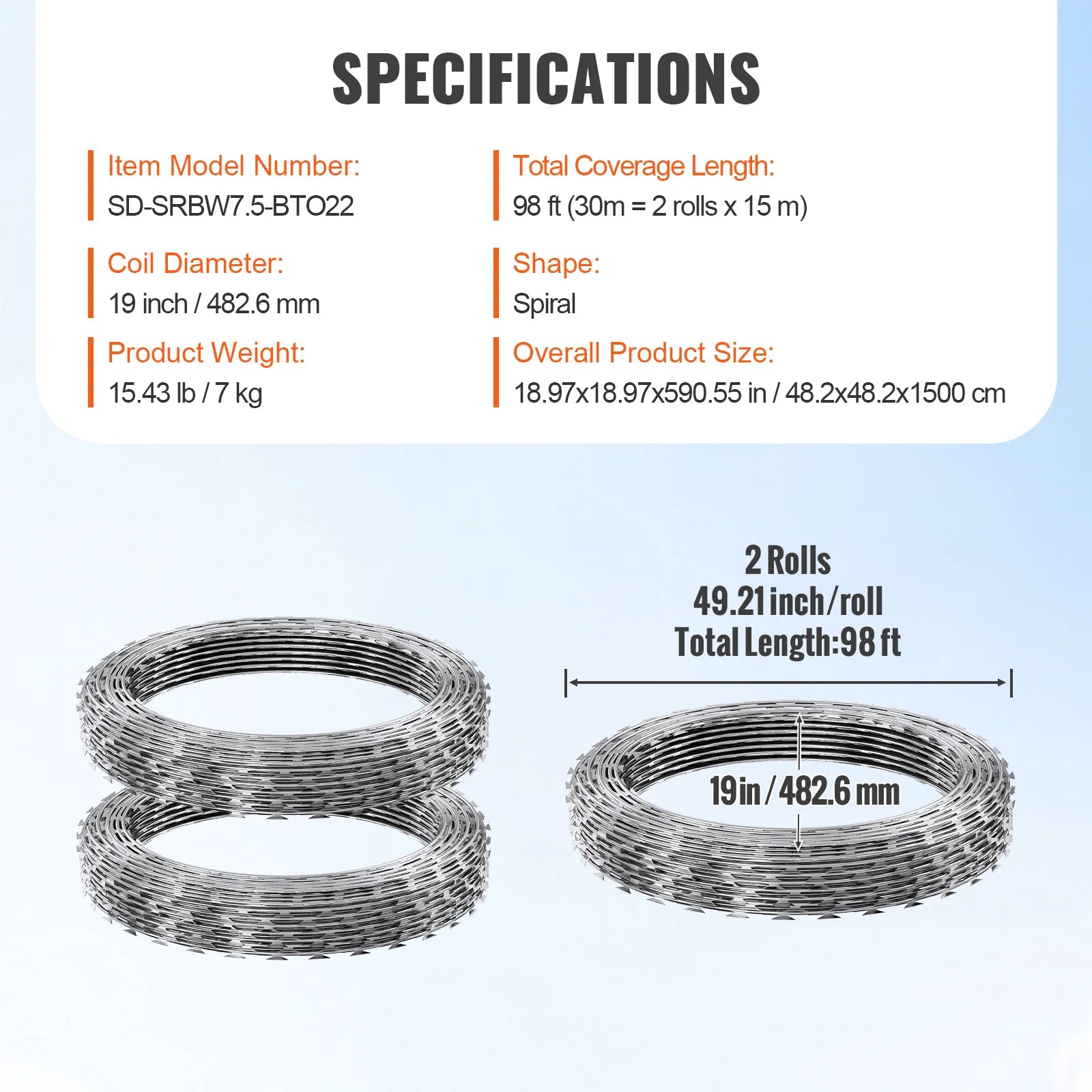 SucceBuy Razor Wires Razor Barbed Wire Razor Wire Fencing Fence Double Spiral Barbed Wire Galvanized Wire Rolls Razor for Garden