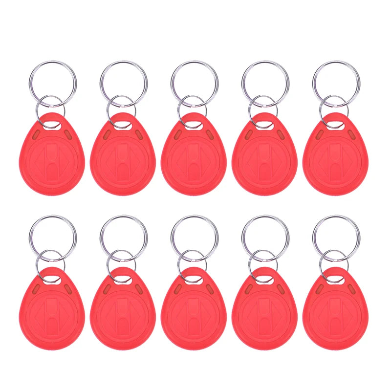 10pcs 125KHz T5577 Keyfobs Rewritable Duplicate Tag 5200 Proximity Copy Access Card ID Token Ring RFID Cloner Keychain