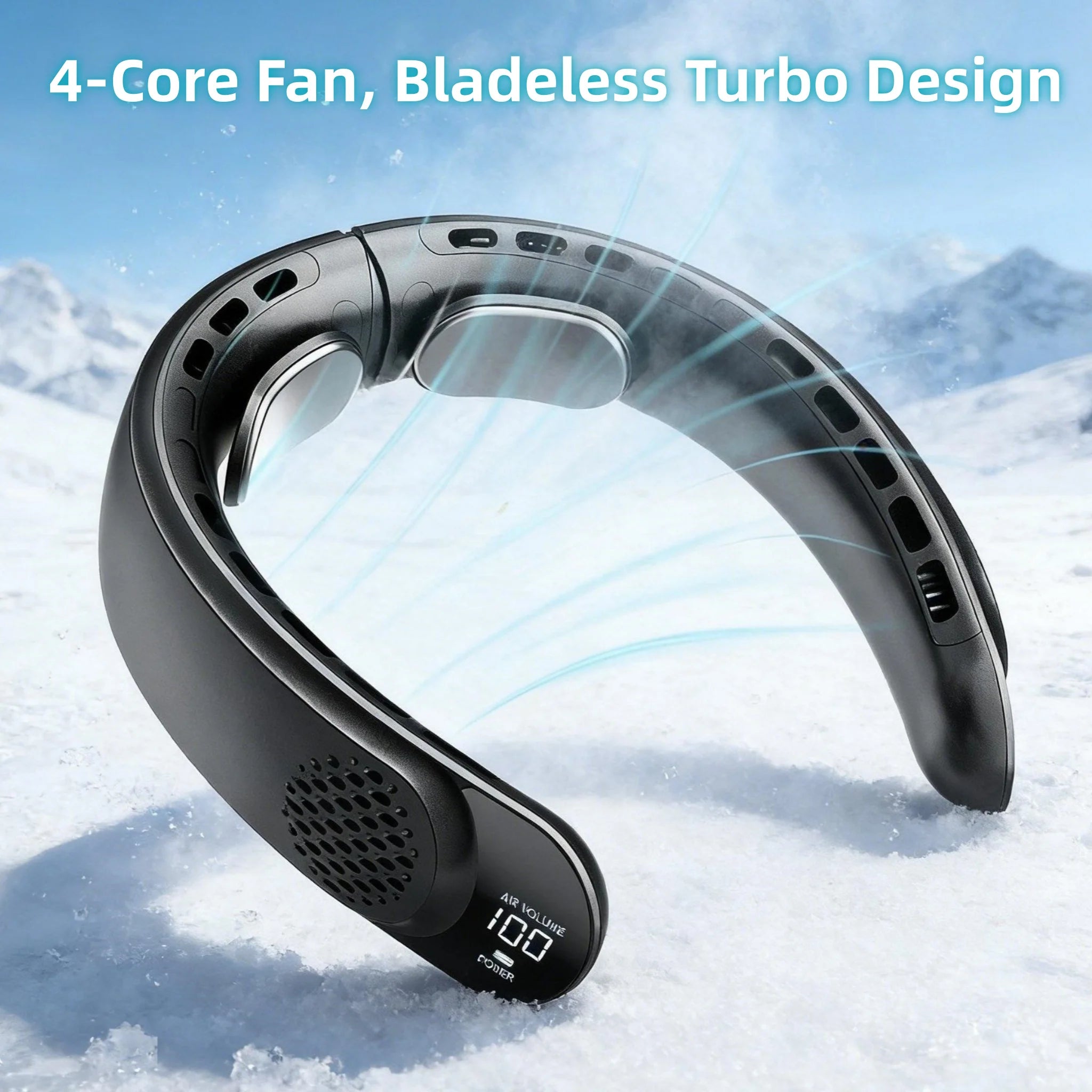 Portable Neck Fan with 4000mAh Battery and 3 Speeds