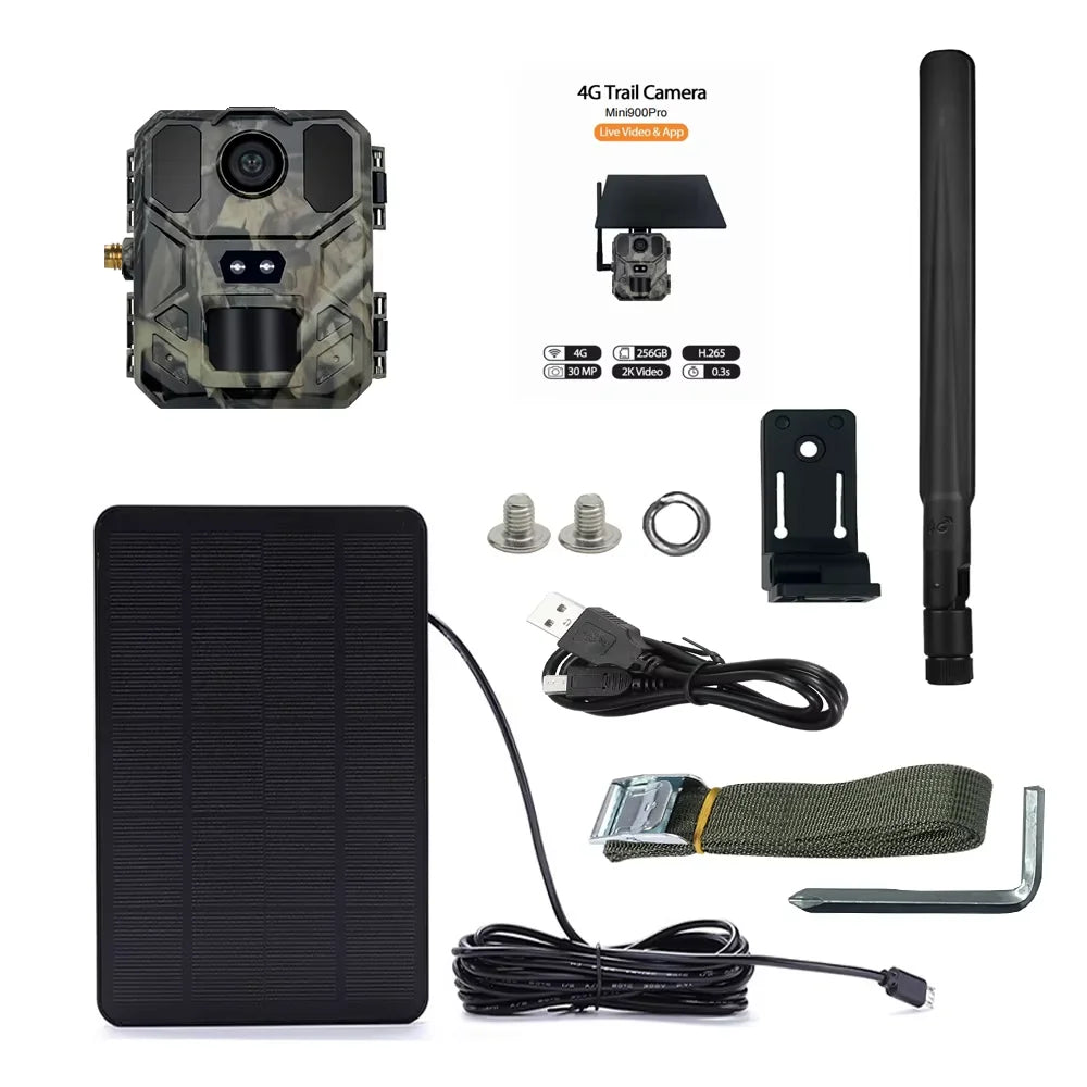 4G Solar Trail Camera with 30MP 2K Live Feed and Night Vision