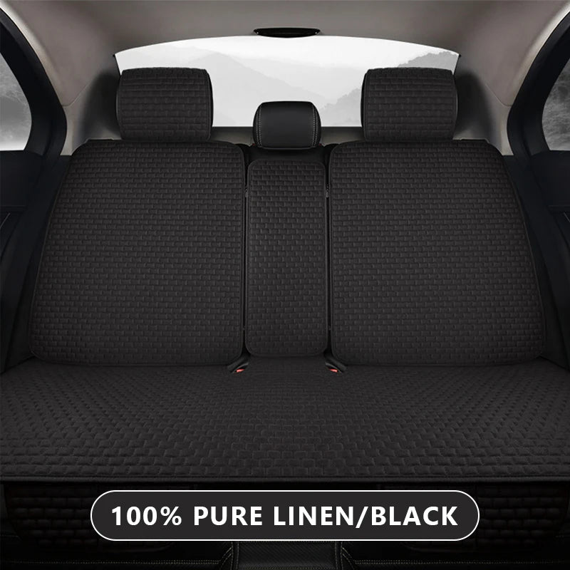 SEAMETAL Breathable Car Seat Cover 100% Linen Cooling Seat Cushion Wear-Resistant Sweat-Absorbing Seat Protector for Suv Sedan
