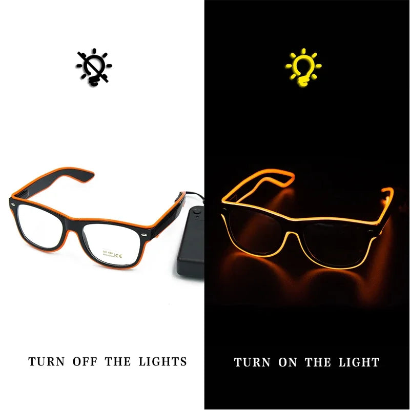 Flashing Glasses EL Wire LED Glasses Glowing Party Supplies Lighting Novelty Gift Bright Light Festival Party Glow Sunglasses