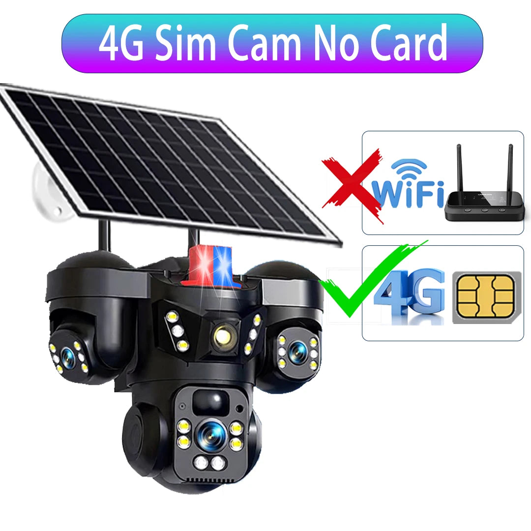 15MP Triple Lens Solar Security Camera with 360° Tracking