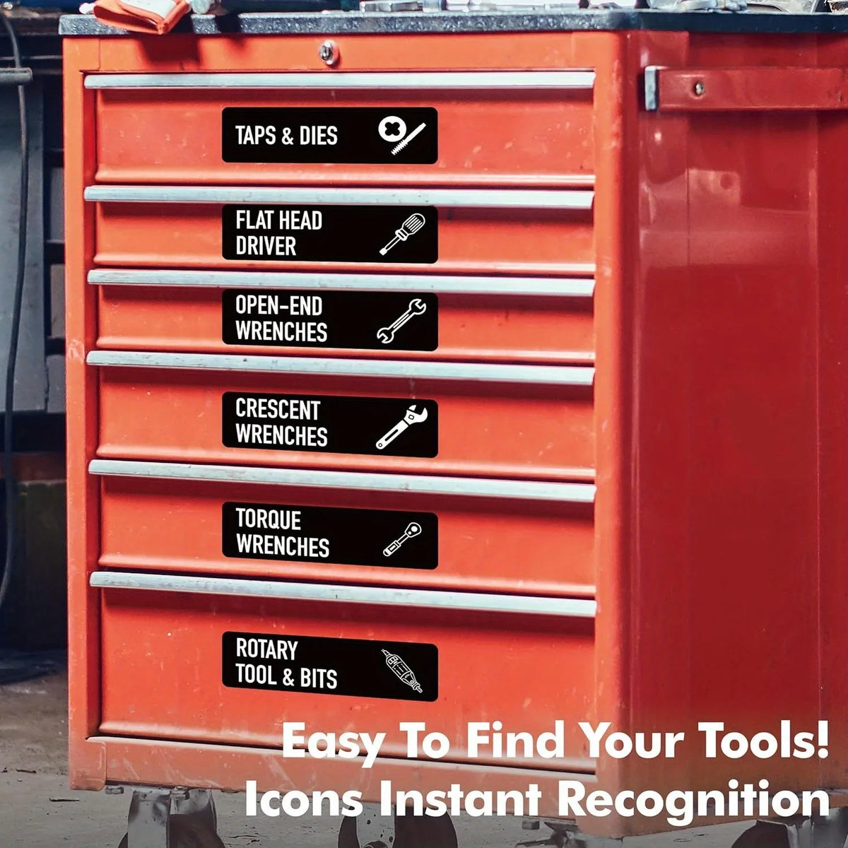 90 Toolbox Labels for Steel Drawers and Tool Chests