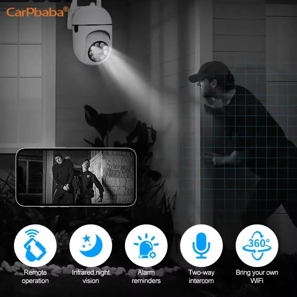 Smart Outdoor WiFi Security Camera 1080P Color Night Vision 2-Way Audio