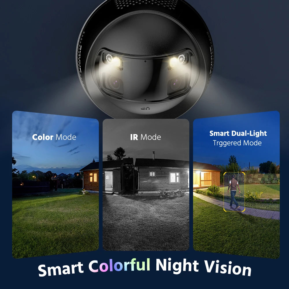4K 8MP 180° Dual Lens Security Camera with Color Night Vision