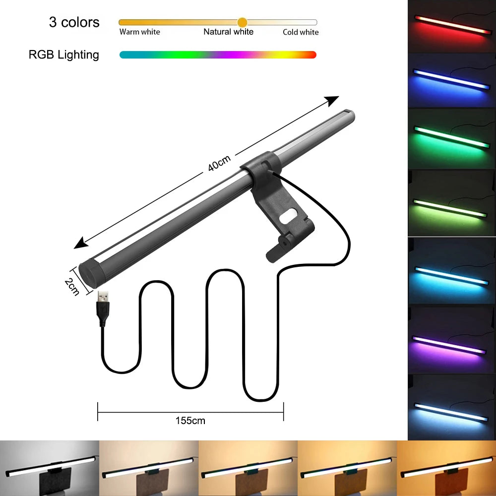 Dimmable Monitor Light Bar - RGB Options