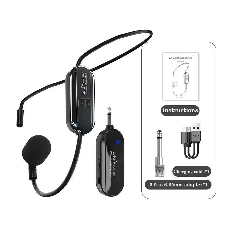 2.4 GHz Wireless Headset Microphone System