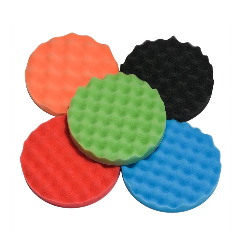 Five-Piece Sponge Polishing Pad Set, 5-7 Inch Options