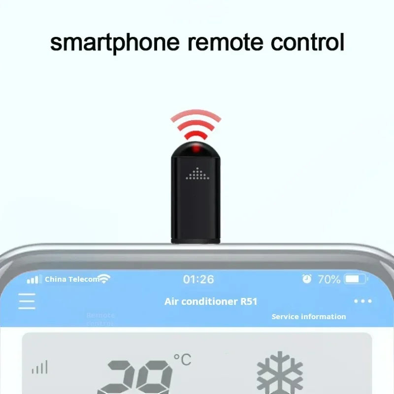 Type-C Smartphone Infrared Transmitter Adapter, Smart App Control for TV and Other Devices with Infrared Remote Functionality