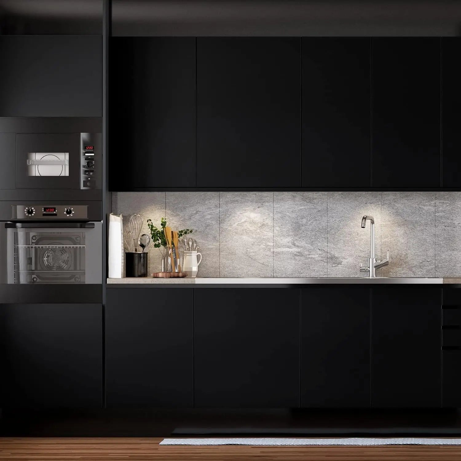 Thicken Pure Black Removable Waterproof Wallpaper Matte Contact Paper Wall Self Adhesive Countertop Cupboard Shelf PVC