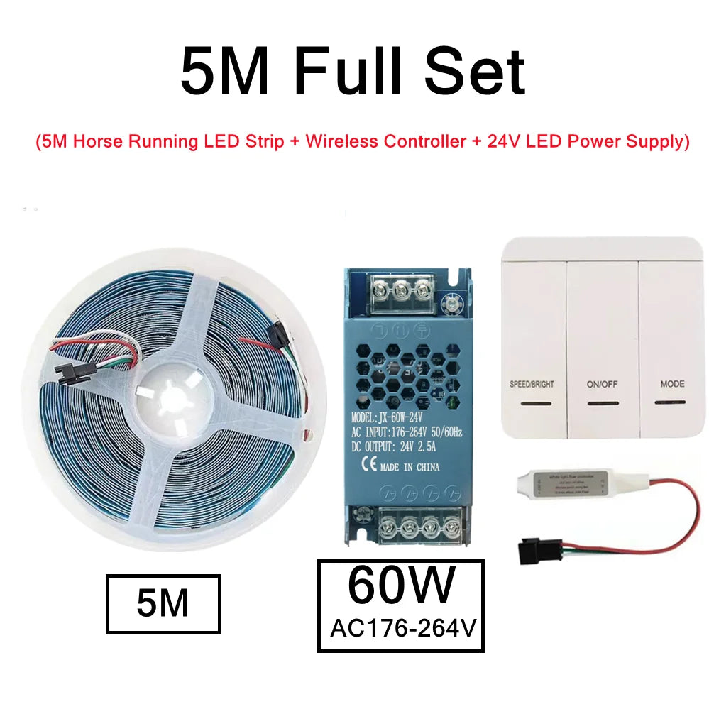 24 V Flowing LED Strip - Controller and Kit Options