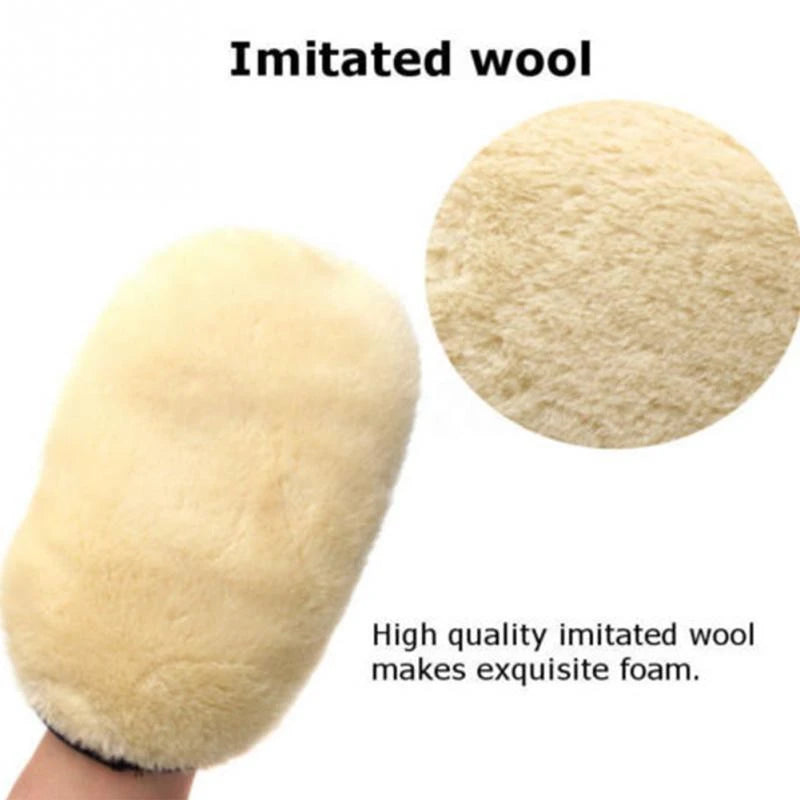 ISGTDRM Car Cleaning Sponge Glove Car Polishing Washing Mitt Gloves Microfibre Wash For Automotive Kitchen Homes Cleaner Wool