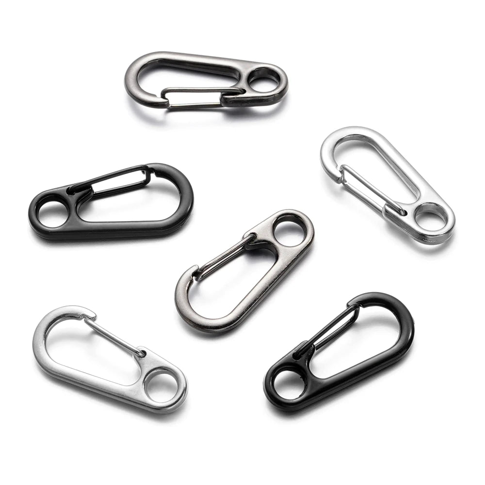 5/10pcs Lobster Clasp Buckle Keychain Carabiners Outdoor Camping Buckles 13x34mm Alloy Spring Snap Hooks Keychains Tool Clips