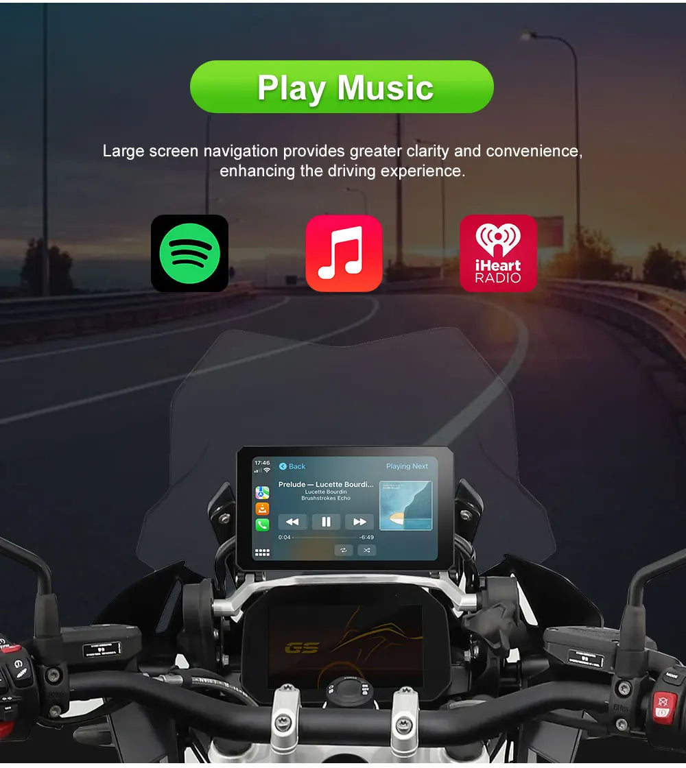 Navegador portátil para motocicleta B7 para BMW R1200 R1250GS S1000 M1000 XR ADV, táctil, al aire libre, impermeable, protector solar, CarPlay, Android Auto