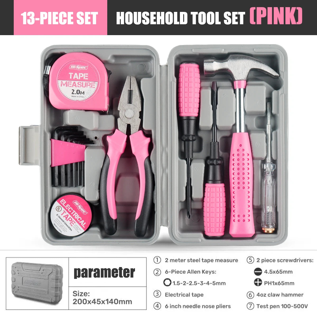 Household Hand Tool Kit with Case