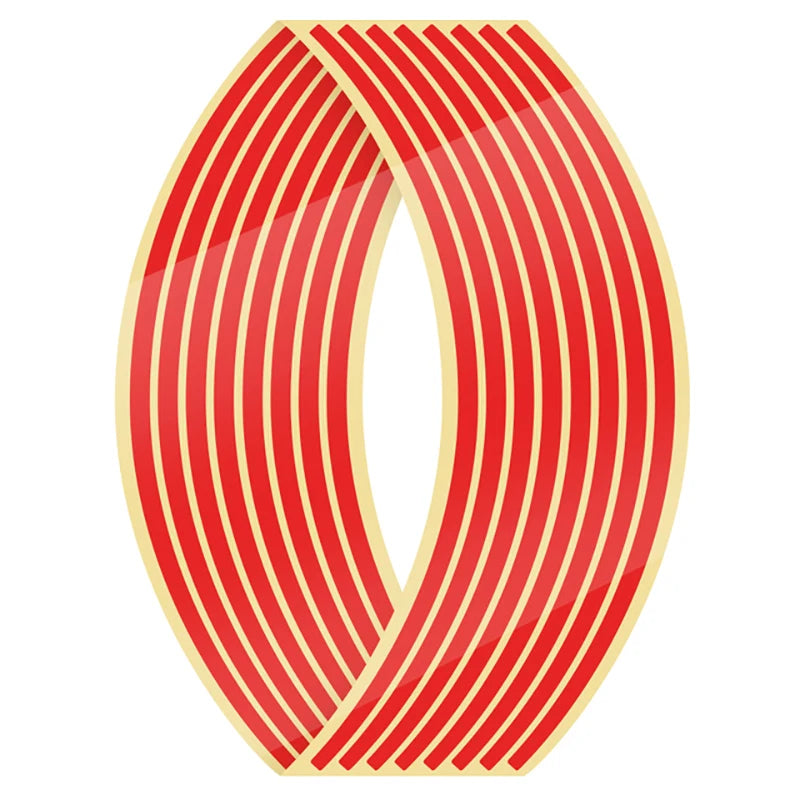 1set 18" Reflective Motorcycle Car Tire Decals Trim Strips Universal Rim Tape Strips Waterproof Bike Wheel Sticker Moto Decal