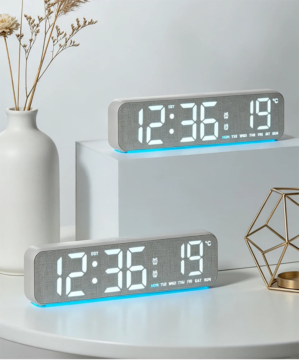 Wood-Style Digital Dual Alarm Clock