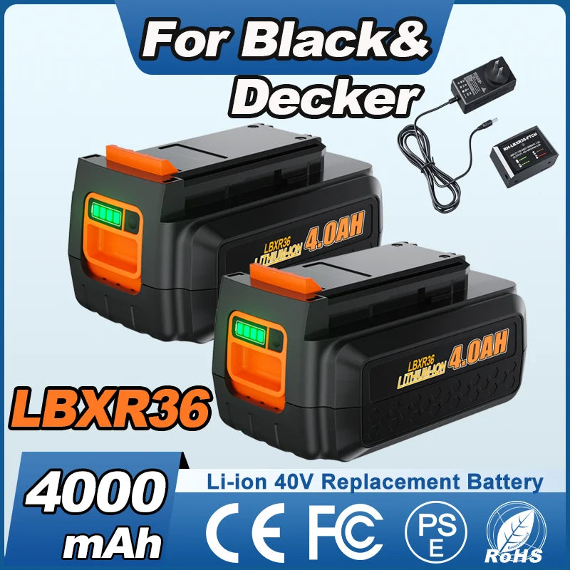 Batteria di ricambio da 4 Ah per Black+Decker LBXR36