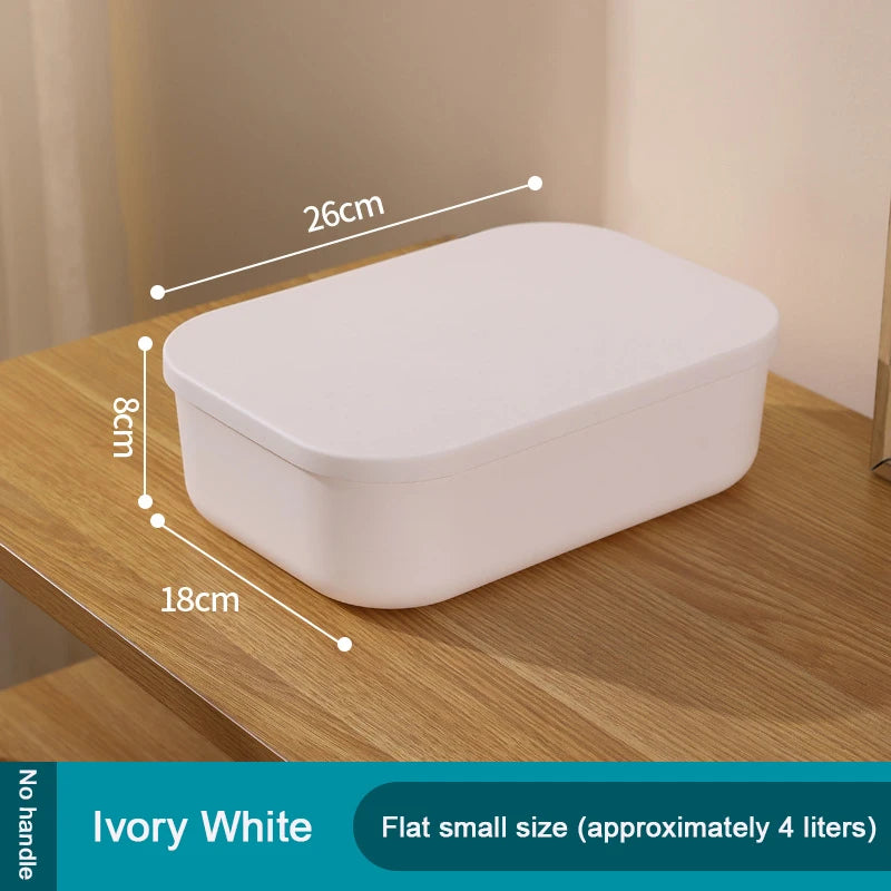 White Storage Boxes with Lids and Handles, Size Options