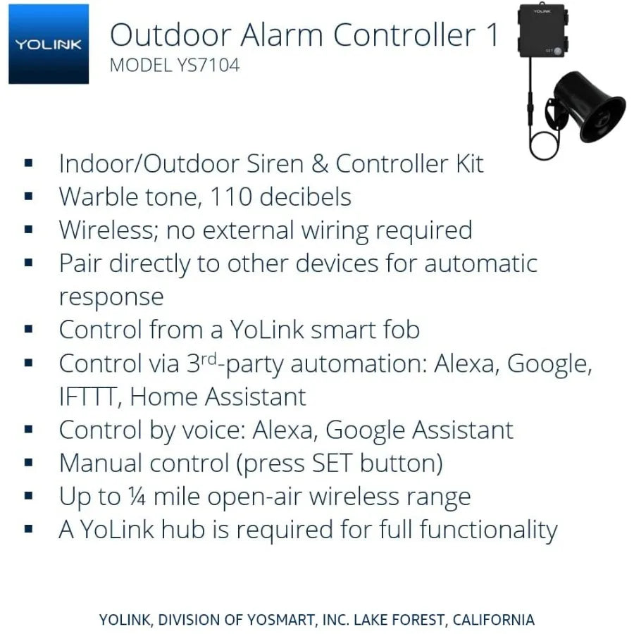 Outdoor Security Siren and Smart Alarm Controller Kit