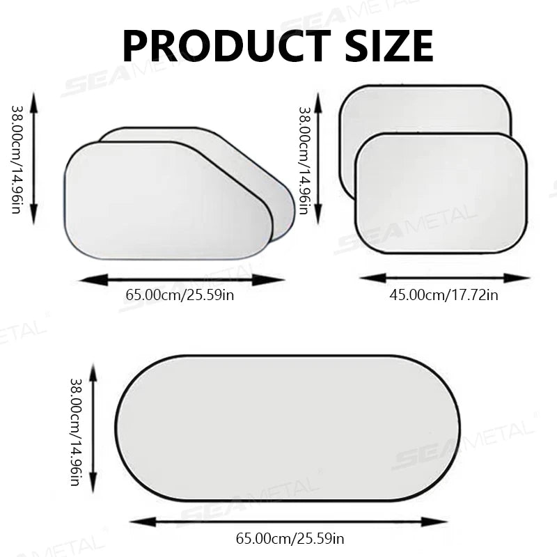 SEAMETAL Car Side Window Sun Shade Polyester Sun Protection Cover for Baby Foldable Rear Windshield Sunshade UV Blocker Curtains