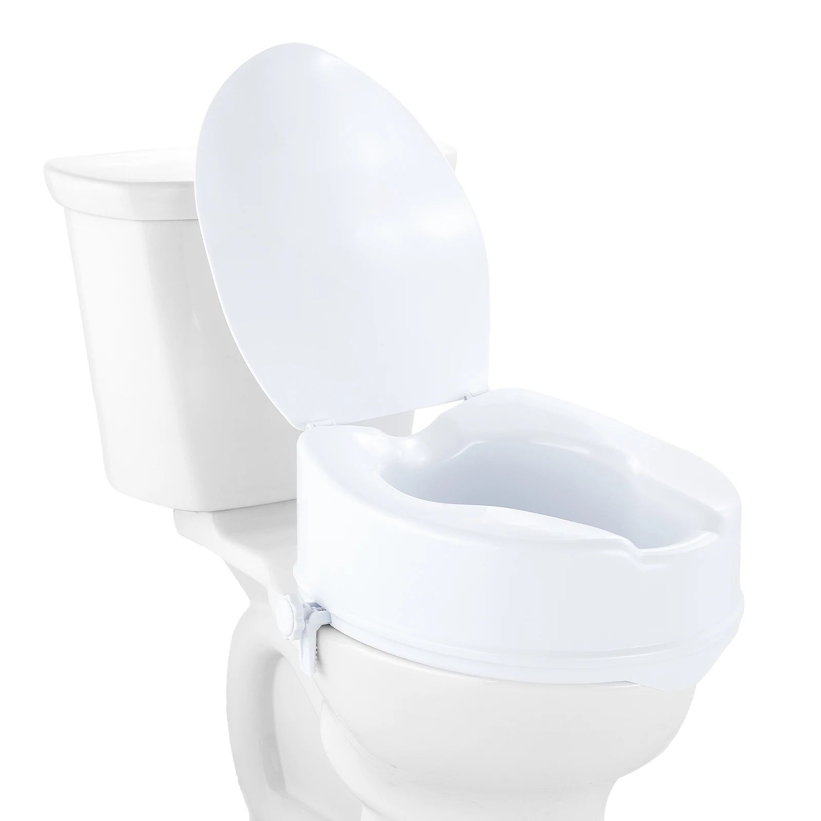 Povišeno sjedalo za WC 5 inča s zaključavajućim sustavom, nosivost 300 lb