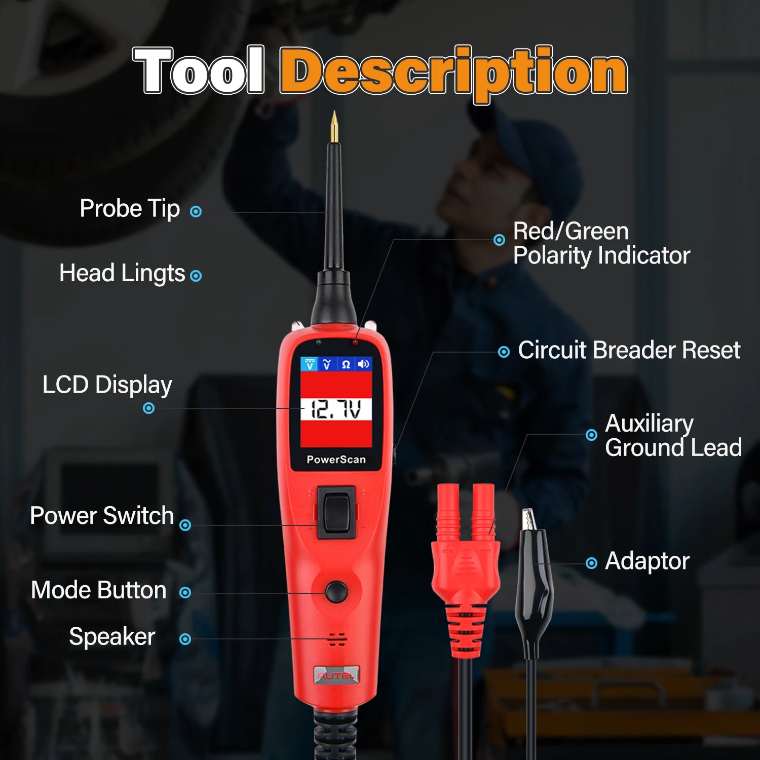 Autel PowerScan PS100 Automotive Circuit Tester and AVOmeter