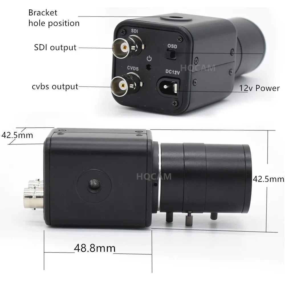 Industriell 3G-SDI 2MP 1080P kasserte kamera med 2.8-12mm objektiv