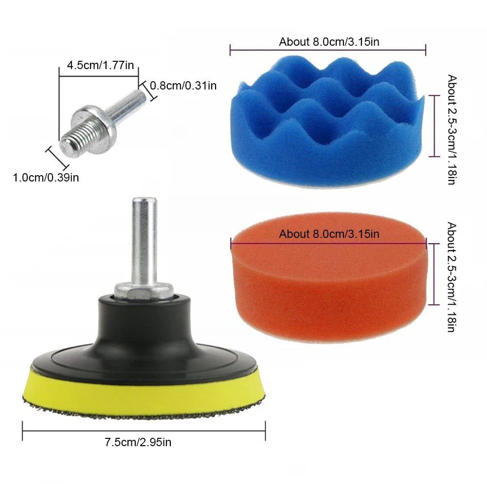 22-Piece 3 Inch Car Polishing Sponge Pads Kit