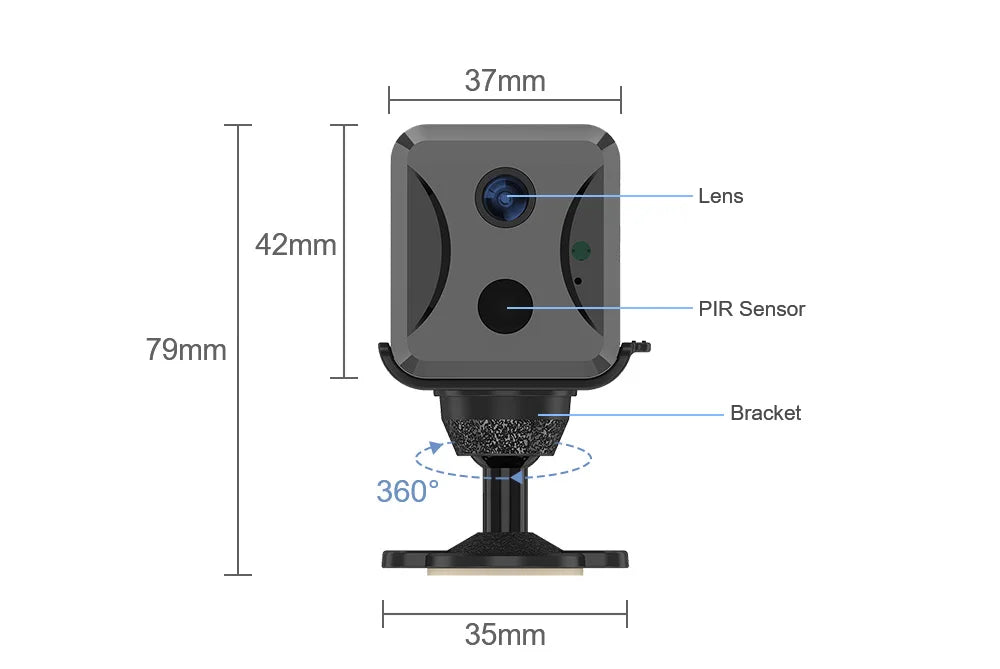 LS VISION 5MP Mini Security Camera with 4G SIM and WiFi