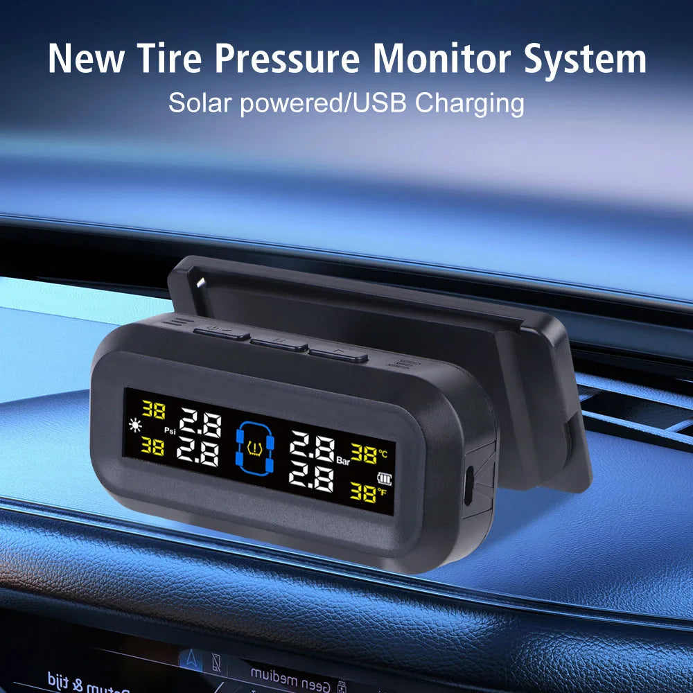 Solar TPMS Tire Pressure Monitoring System with External Sensors