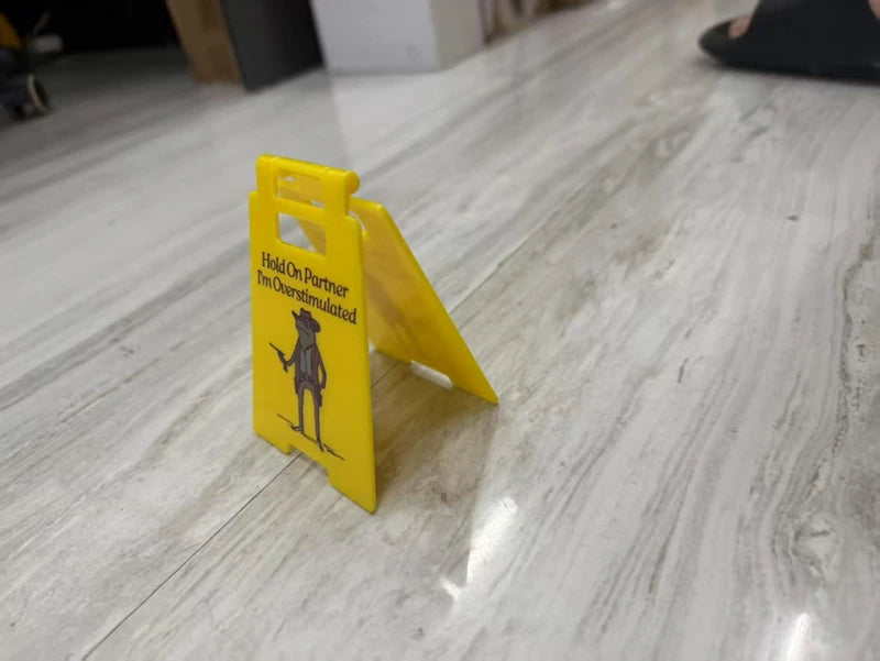 Novelty Yellow Desk Sign, Four Message Options