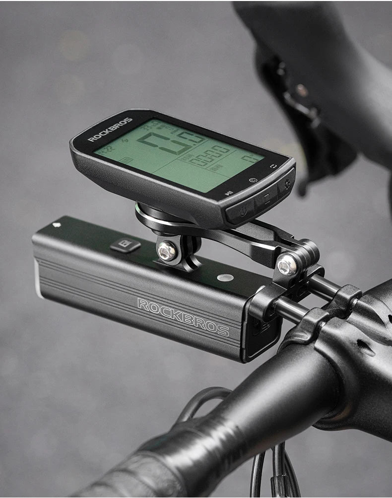 Prolunga per Supporto Computer da Bici con Porta Luce Anteriore Staffa in Lega
