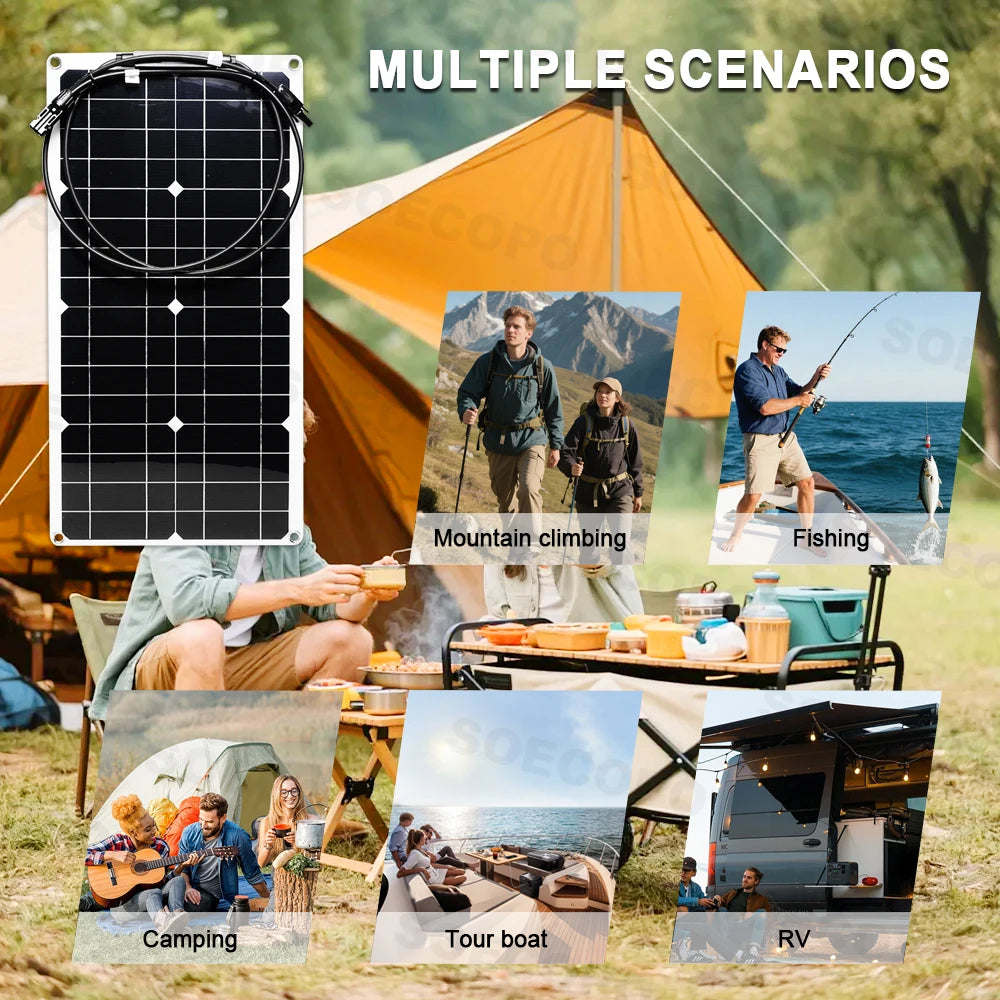 30W solcellekit med 2200W inverter og 100A controller til off-grid strømforsyning