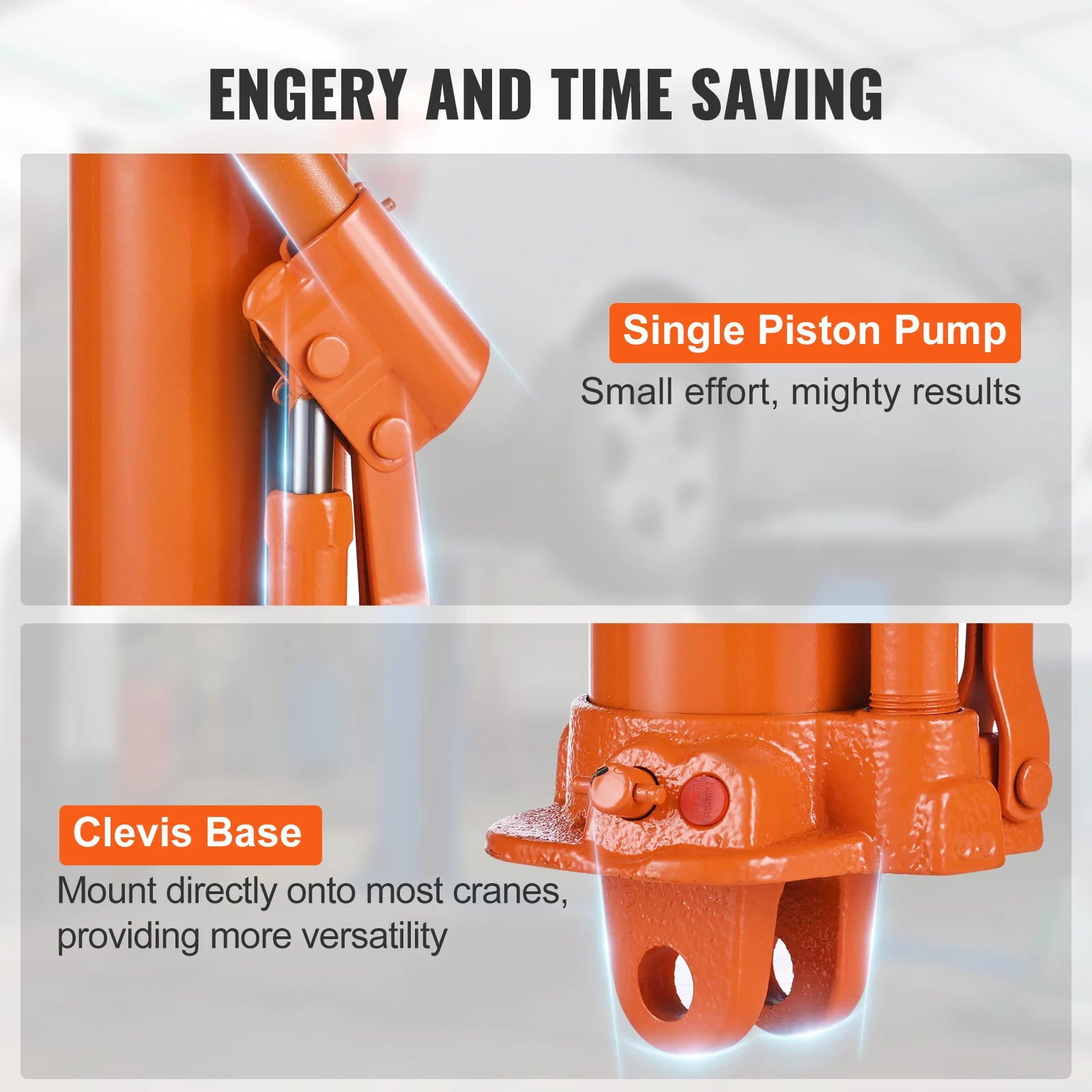 3-Ton Hydraulic Long Ram Jack for Engine Hoists with 26–46" Lift Range