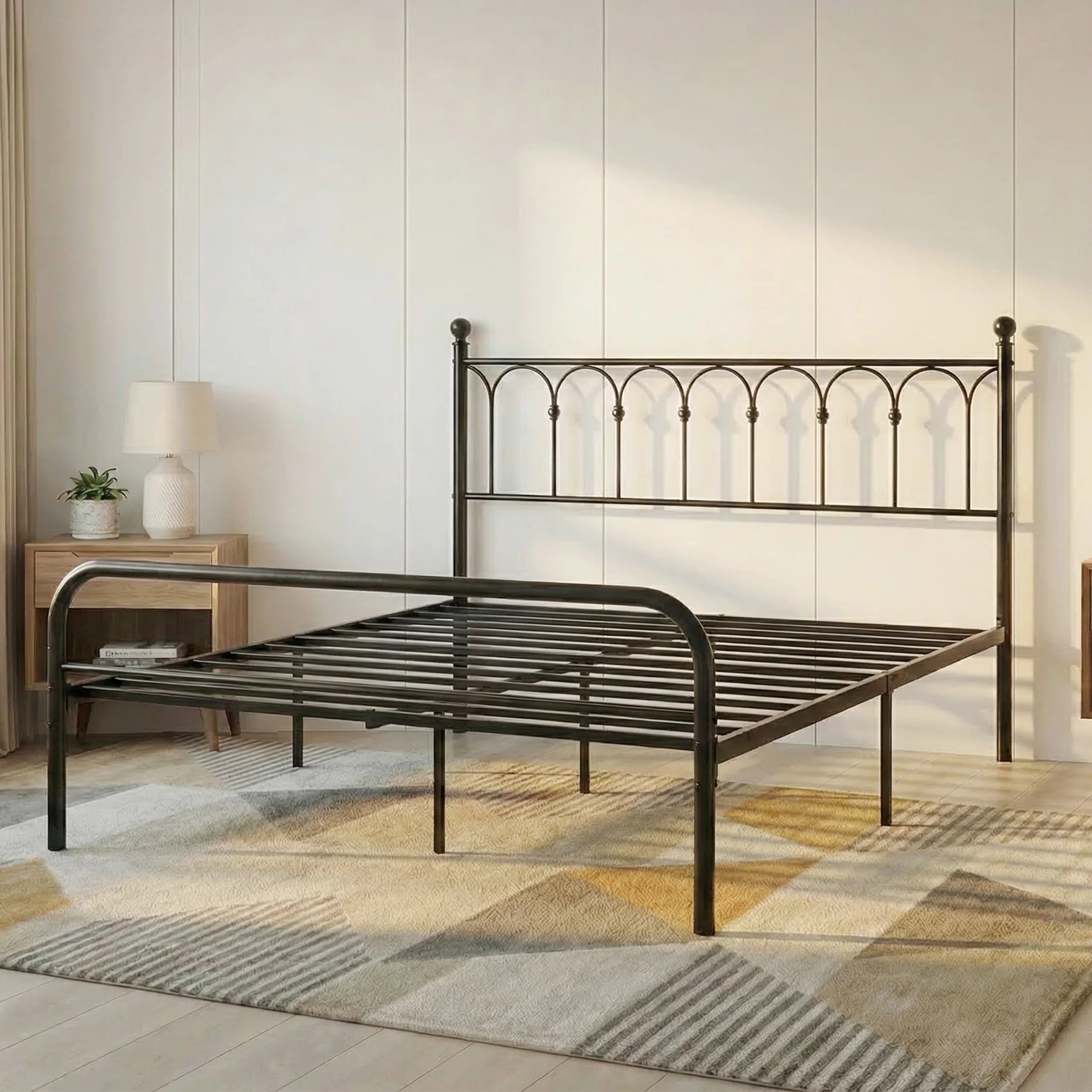 Heavy Duty Metal Platform Bed Frame with 11.9" Storage Space