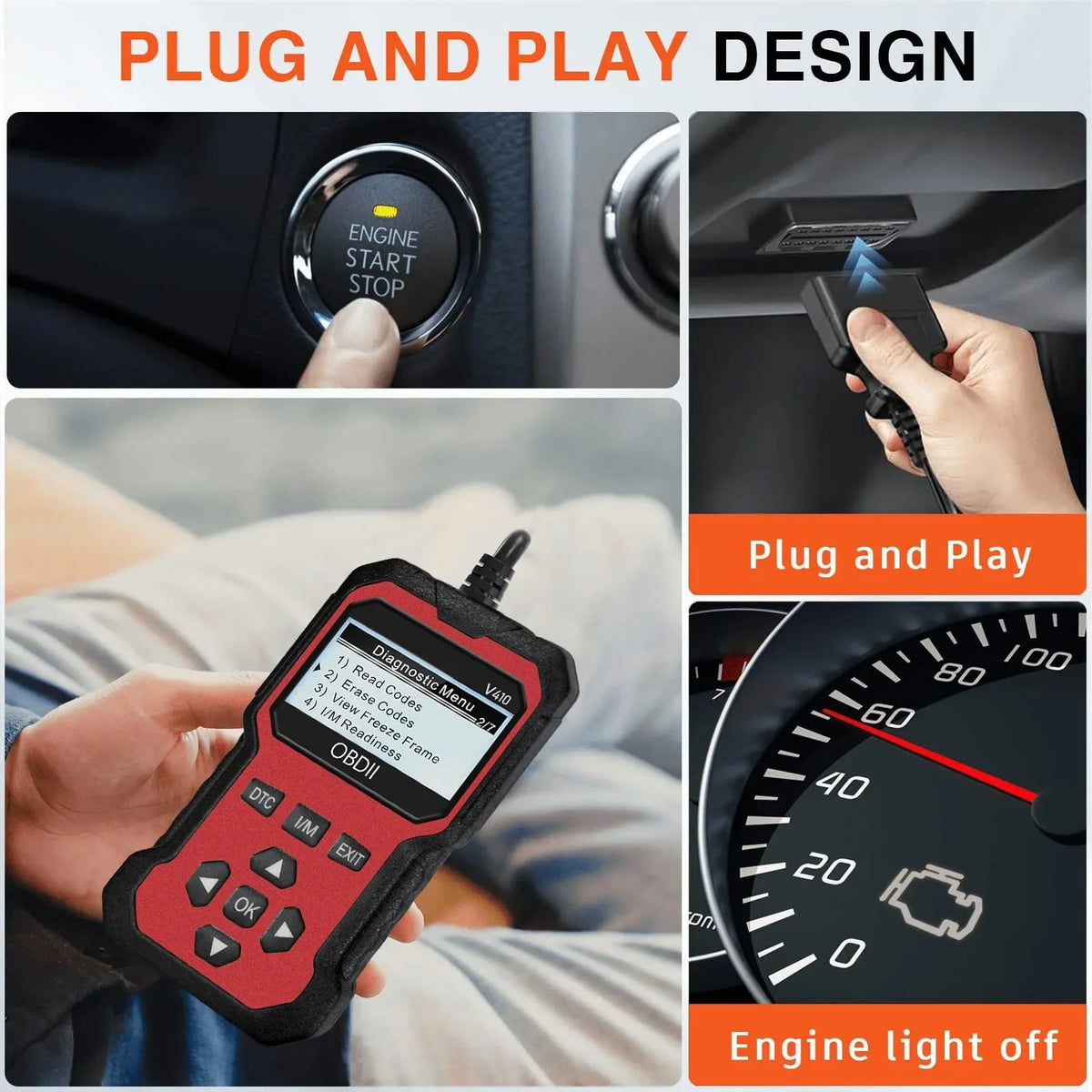 Scanner auto OBD2 unealtă de diagnosticare, recunoaștere a defecțiunilor motorului. Diagnostichează toate vehiculele cu protocol OBD din 1996 și ulterior