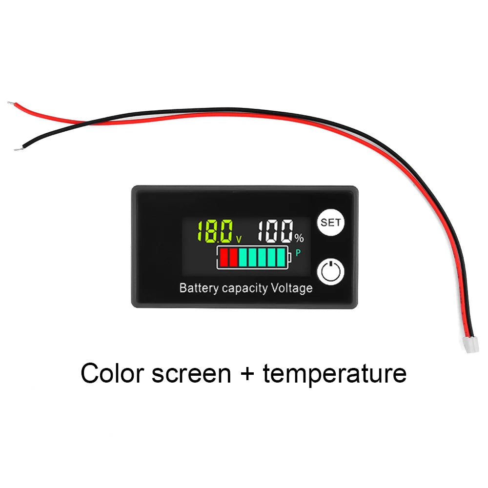 DC8-100V Battery Capacity Indicator LCD Digital Electricity Meter Lead-acid Lithium LiFe PO4 Voltage Tester for Car Motorcycle