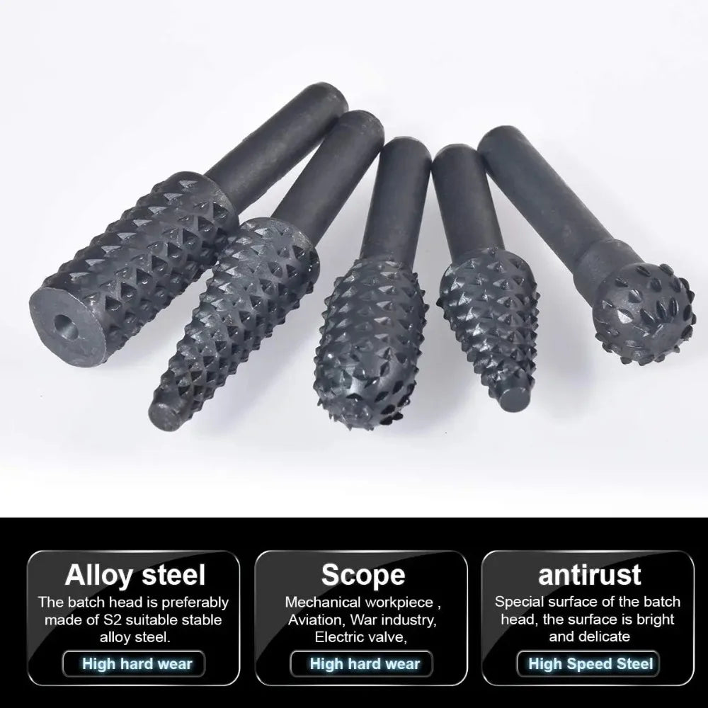1/4'' 5PCS Drill Bit Set Cutting Tools for Woodworking Knife Wood Carving Tool Carpentry Wood Cutting Tools WorkDrill Bit Set