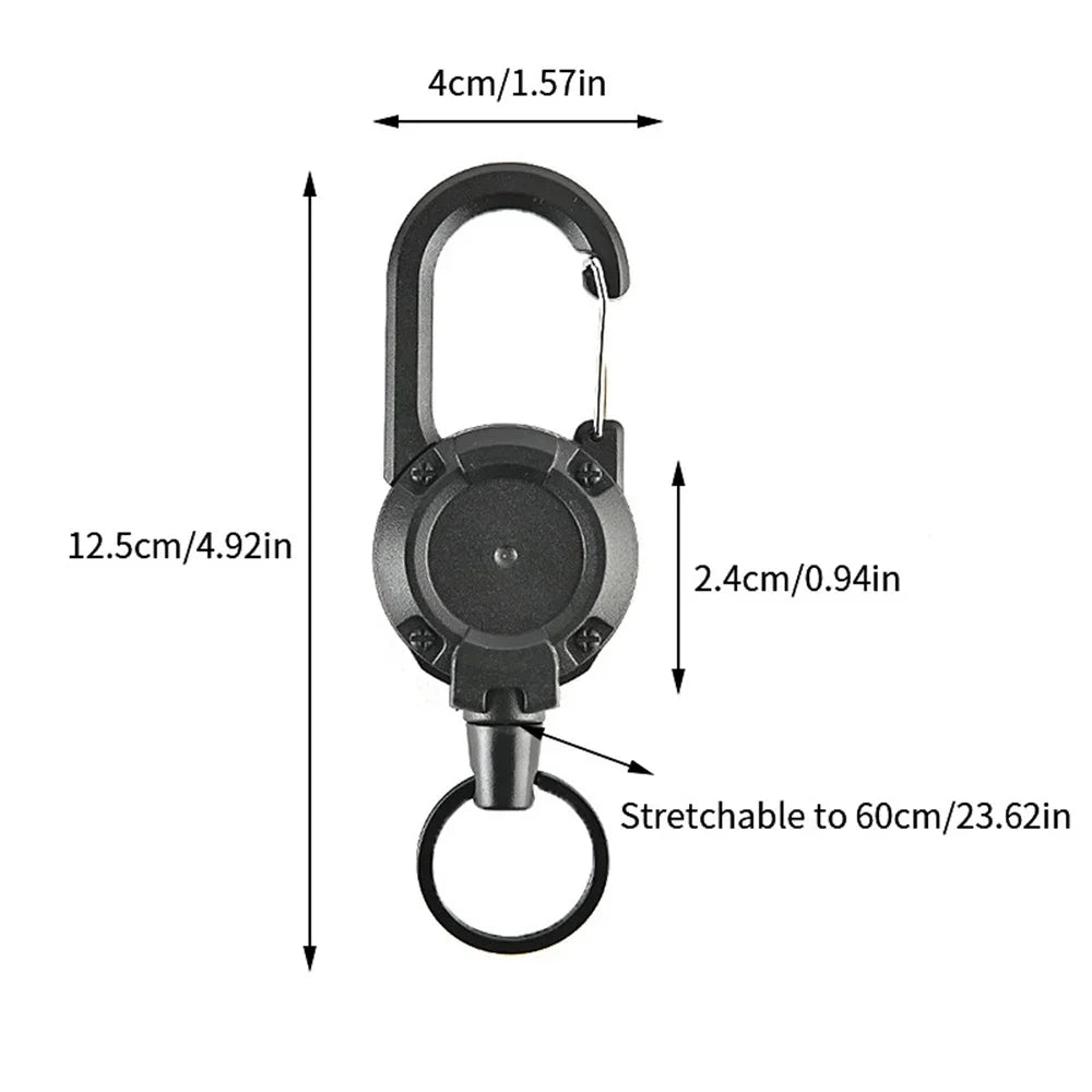 Heavy Duty Retractable Badge Reel with Carabiner Clip